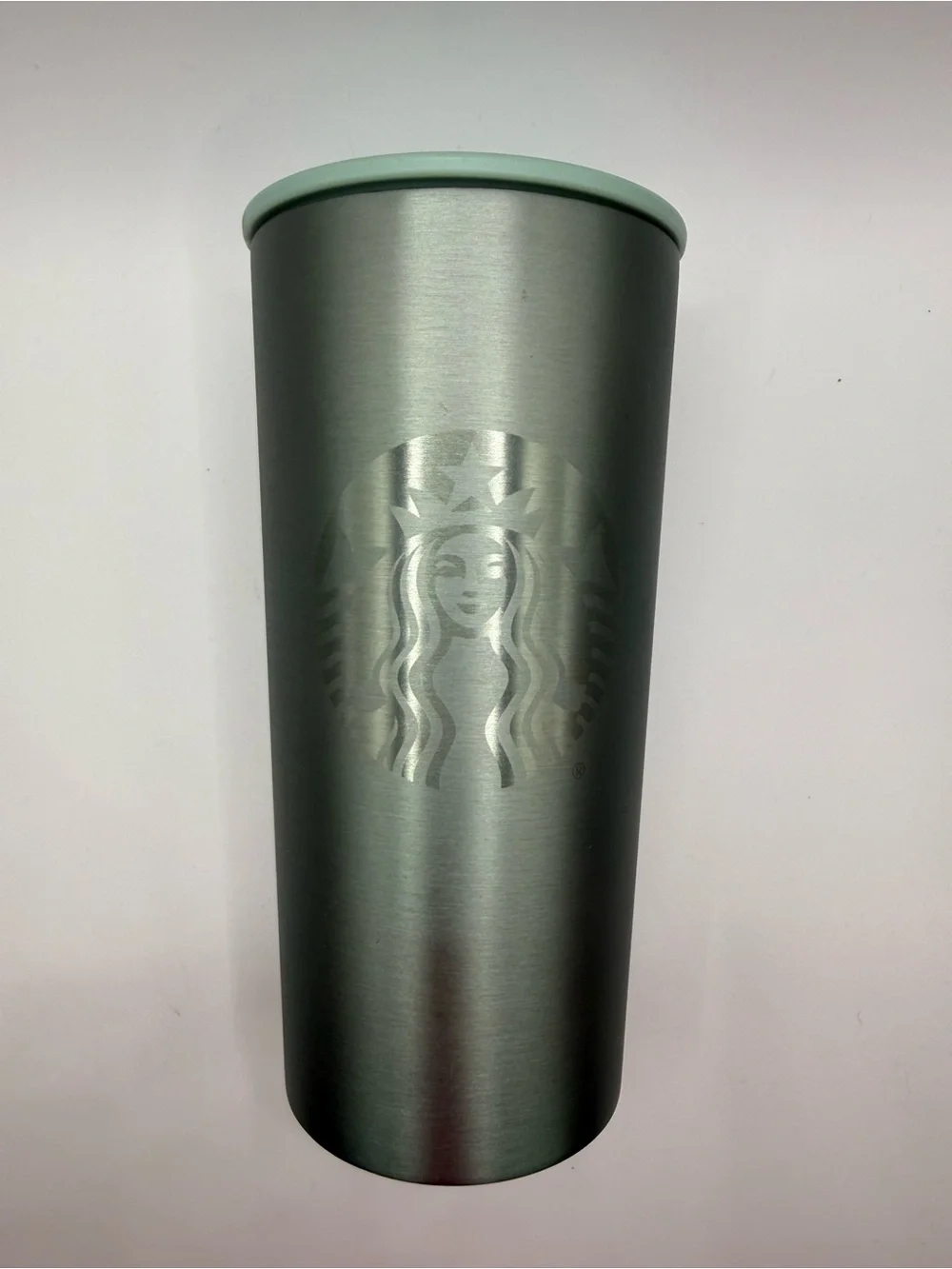 Starbucks Silver Tumbler with Mint Green Lid
